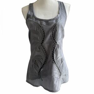 Express Gray Embellished Tank Top